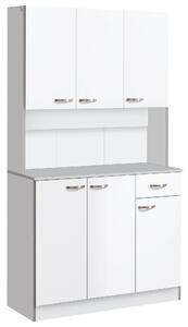 Armadio con Pensili da Cucina in Legno Bianco 101x39x180 cm