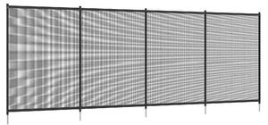 Outsunny Recinzione a rete da giardino per piscina, Piedi e viti di espansione in acciaio, lotto di 4 pannelli, 365 x 126 cm, nero | Aosom Italy