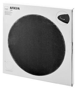 Piatto girevole in ardesia con piede in vetro e alluminio cm 30