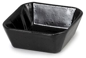 Confezione 4 coppette quadre Streat in stoneware nero cm 8,5x8,5