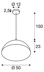 SLV Lampada a sospensione Forchini, dimmerabile, Nero, Soggiorno / Sala da pranzo, Plastica, Moderno, Lampada a sospensione