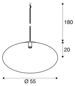 SLV Lampada a sospensione Magico, dimmerabile, Bianco / Opale, Soggiorno / Sala da pranzo, Alluminio, Moderno, Lampada a sospensione