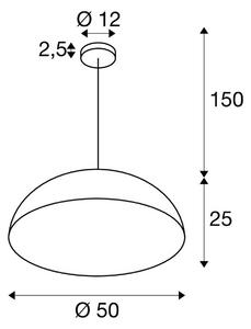 SLV Lampada a sospensione Forchini M, dimmerabile, Nero, Soggiorno / Sala da pranzo, Metallo, Moderno, Lampada a sospensione