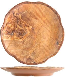 Set 4 piatti tondi Decoro Legno in melamina cm 30,5