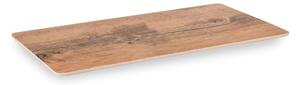 Set 6 piatti rettangolari Decoro Legno in melamina cm 17,5x32,5