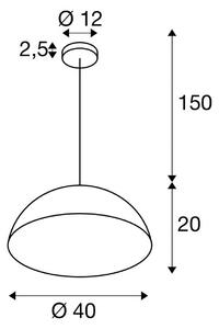 SLV Lampada a sospensione Forchini M, dimmerabile, Nero, Soggiorno / Sala da pranzo, Metallo, Moderno, Lampada a sospensione
