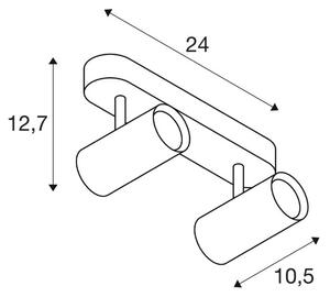 SLV Faretto da soffitto LED Noblo, bianco, 2.700 K, lunghezza 24 cm dimmerabile, Bianco / Opale, Soggiorno / Sala da pranzo, Alluminio, Moderno