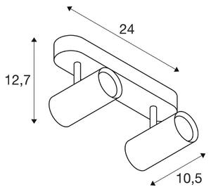 SLV Faretto da soffitto Noblo, bianco, dimmerabile a caldo, lunghezza 24 cm, Bianco / Opale, Soggiorno / Sala da pranzo, Alluminio, Moderno