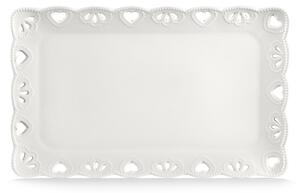 Vassoio Rettangolare 35x22 cm Traforato in Porcellana Kaleidos Juliet Bianco