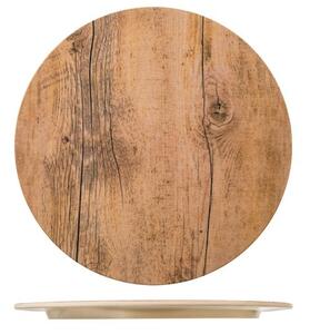 Set 6 piatti tondi Decoro Legno in melamina cm 28