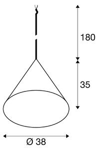 SLV Lampada a sospensione Magico, dimmerabile, Bianco / Opale, Soggiorno / Sala da pranzo, Alluminio, Moderno, Lampada a sospensione