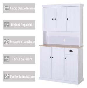 Mobile Dispensa da Cucina 101x39x180 cm Bianco e Rovere