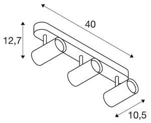 SLV Faretto da soffitto LED Noblo, 3.000 K, nero, lunghezza 40 cm dimmerabile, Nero, Soggiorno / Sala da pranzo, Alluminio, Moderno