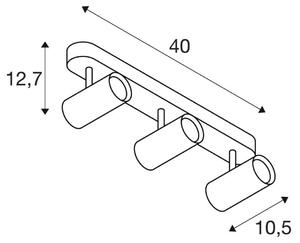 SLV Faretto da soffitto LED Noblo, 3.000 K, bianco, lunghezza 40 cm dimmerabile, Bianco / Opale, Soggiorno / Sala da pranzo, Alluminio, Moderno
