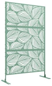 Outsunny Pannello brise vue decorativo paravento per esterni verde a motivo vegetale in metallo - 122 x 45 x 198 cm, verde