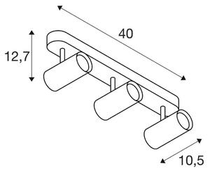 SLV Faretto da soffitto LED Noblo, nero, dimmerabile a caldo, 40 cm, Nero, Soggiorno / Sala da pranzo, Alluminio, Moderno