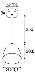 SLV Lampada a sospensione Para Cone, dimmerabile, Nero, Soggiorno / Sala da pranzo, Alluminio, Moderno, Lampada a sospensione