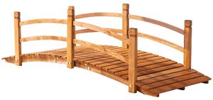 Outsunny Ponte da Giardino in Legno Decorazione del Giardino dim. 185L x 72l x 58H cm con Parapetto - Legno di Abete - Arancione