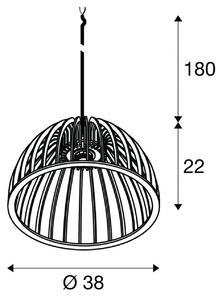 SLV Lampada a sospensione Wud, dimmerabile, Legno chiaro, Soggiorno / Sala da pranzo, Legno, Lampada a sospensione