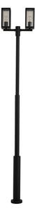 Lucande lampada da esterno Siveta, 240 cm, a 2 luci, nera, E27, IP65 Siveta Lucande, dimmerabile, Nero, Alluminio, Moderno