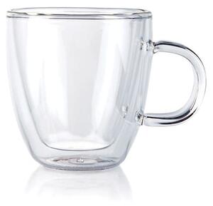 Confezione 2 tazze caffè Bistro in vetro borosilicato doppia parete cc 150