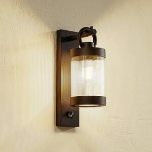 Lindby applique da esterno Yrene, 20 cm, nero, sensore, riffle Yrene Lindby, dimmerabile, Nero, Alluminio, Moderno