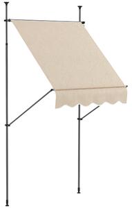 Outsunny Tendalino autoportante manuale retrattile 1,5L x 1,2l x 2,1-3H m inclinazione regolabile in metallo alluminio poliestere sabbia