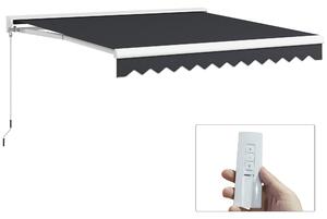 Outsunny Store banne elettrico e manuale retrattile dim. 295L x 250l m telecomando incluso alluminio Poliestere Alta densità, grigio