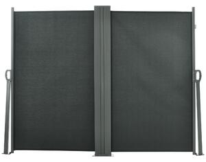 Outsunny Doppio Store laterale Paravento retrattile dim. 6L x 1,60H m Poliestere Anti-UV Grigio