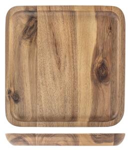 H&H Vassoio quadro Acacia in legno cm 20x20x2h