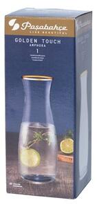 Brocca Golden Touch in vetro trasparente con bordo oro lt 1