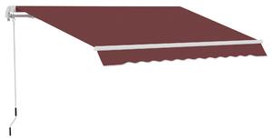 Outsunny Tendalino Manuel retrattile Angolo Regolabile Alluminio Poliestere impermeabilizzato 3,5 x 2,5 m rosso