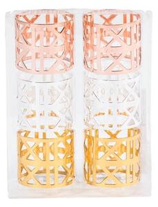 Set 6 legatovaglioli in metallo decoro forato nei colori oro silver rame