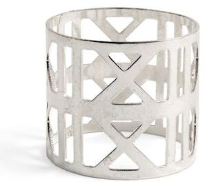 Set 6 legatovaglioli in metallo decoro forato nei colori oro silver rame
