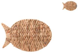 Set 3 tovagliette forma pesce in foglia di giacinto naturale cm 51x35