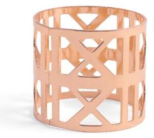 Set 6 legatovaglioli in metallo decoro forato nei colori oro silver rame