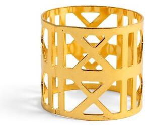 Set 6 legatovaglioli in metallo decoro forato nei colori oro silver rame