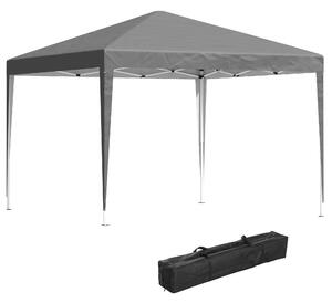 Outsunny Gazebo pop-up gazebo da giardino pieghevole anti-UV + sacco di trasporto acciaio Oxford 3 x 3 x 2,55 m grigio
