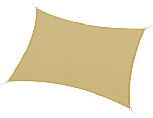 Outsunny Tenda da sole tenda ombreggiante rettangolare 6L x 4l m HDPE beige