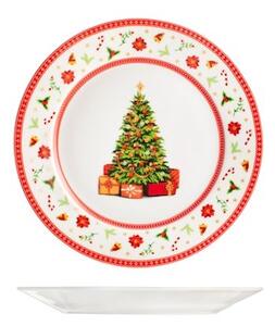Set 12 piatti frutta Classy Xmas in porcellana decorata cm 20