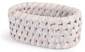 Set 6 legatovaglioli in rattan sbiancato ovali