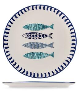 Set 6 piatti piani Mediterraneo in ceramica decorata cm 26