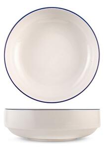 Set 6 piatti fondi Essence in porcellana decorata blu cm 20