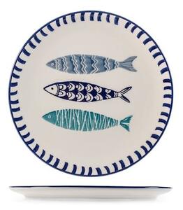 Set 6 piatti frutta Mediterraneo in ceramica decorata cm 20