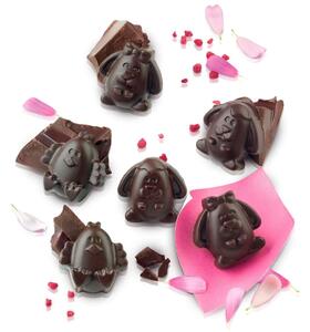 Stampo 12 cioccolatini pasquali SCG30 Easter Friends in silicone 34x34 h 18 mm
