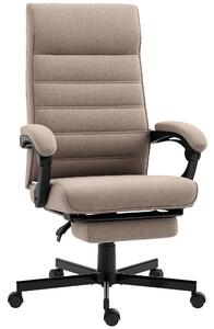 Vinsetto Sedia da Ufficio Ergonomica con Altezza Regolabile, Poggiapiedi Incluso e Seduta Imbottita, 68x67x106-114 cm, Marrone|Aosom