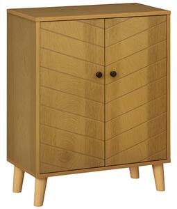 HOMCOM Mobile multiuso Stile vintage per cucina e soggiorno con Due Ripiani interni, in Truciolato, 60x30x76cm|Aosom
