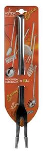 Forchettone unipezzo 2 punte Astor in acciaio inox cm 37