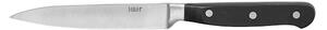 Set 6 coltelli bistecca punta liscia Black&Steel in acciaio inox manico nero cm 12