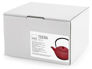 Teiera in ghisa smaltata con filtro in acciaio inox colore rosso lt 0,80